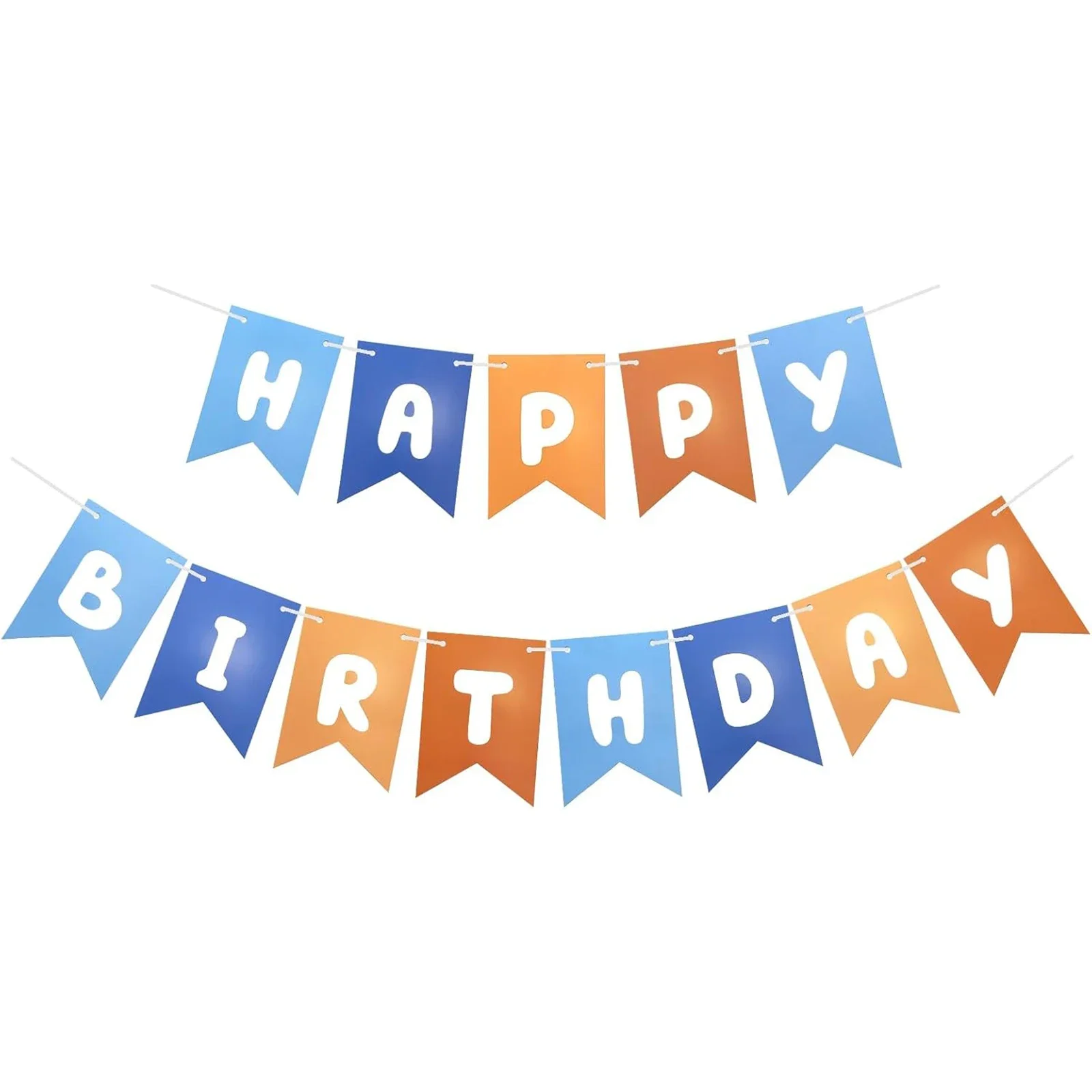 Blau-Orange Happy Birthday Banner Kinderfeier Wimpelkette Blau-Orange Geburtstagsparty Dekoration Cartoon-Thema