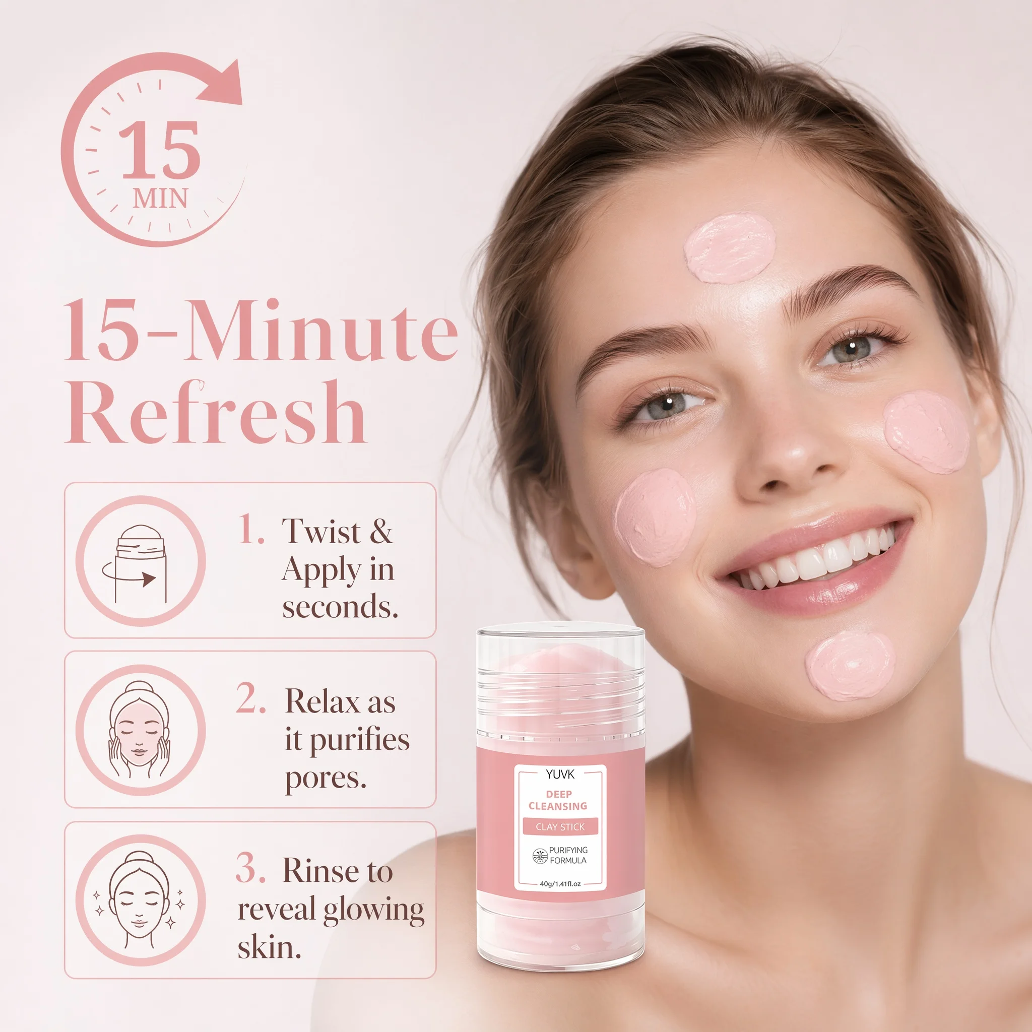Bentonite Clay Mask - YUVK Cleansing and Moisturizing Clay Stick