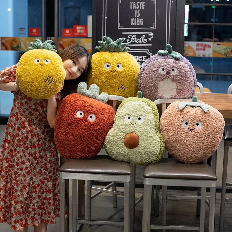 36/45 cm Lustige Früchte Plüschtiere Gefüllte Mangostan Erdbeere Avocado Puppen Gemütliche Ananas Plüsch Dekokissen Raumdekoration