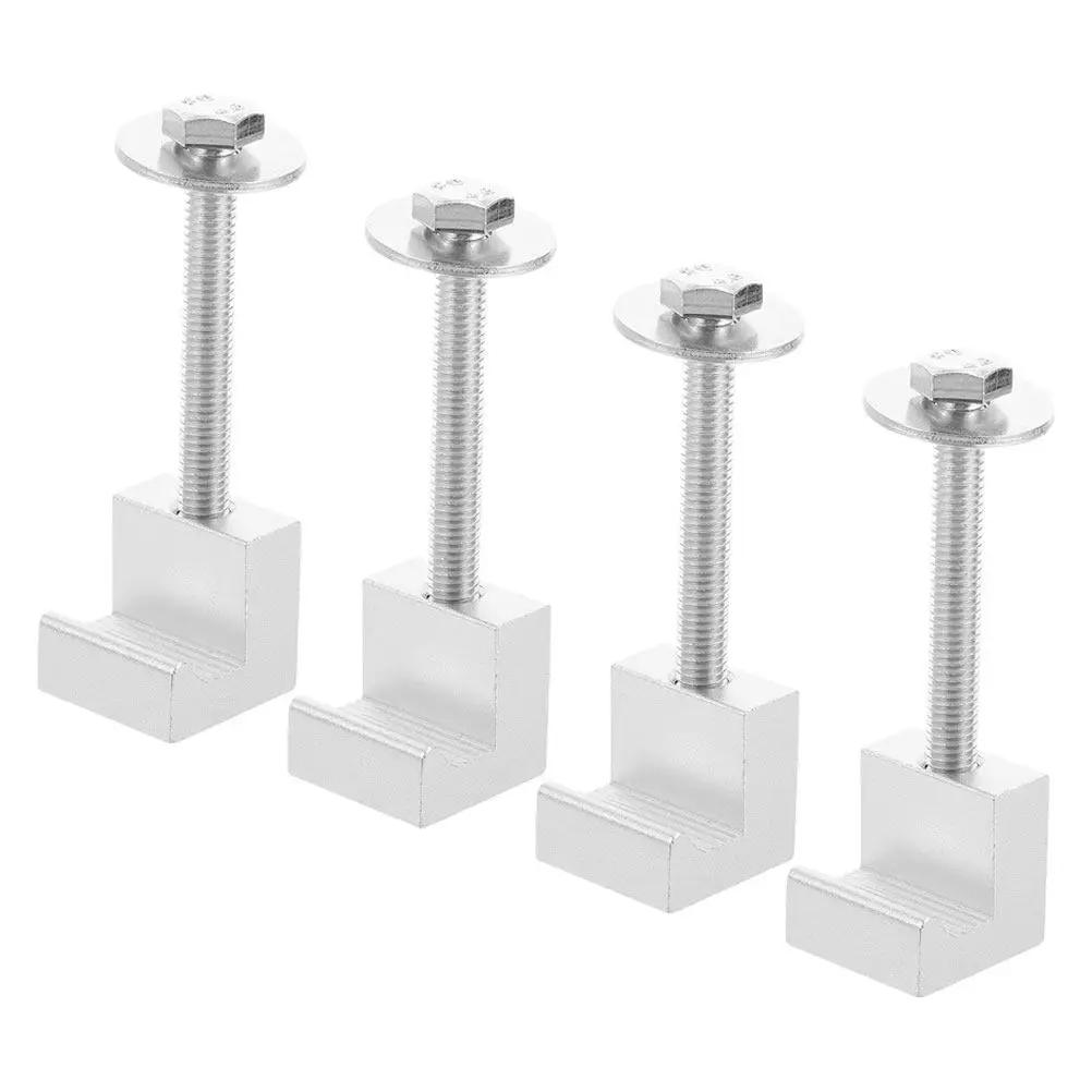 

4Pcs Aluminum Truck Toolbox Mounting Clamps J Shape Design Easy Install Removable Heavy Duty Tie Down Kit for Crossover Toolbox