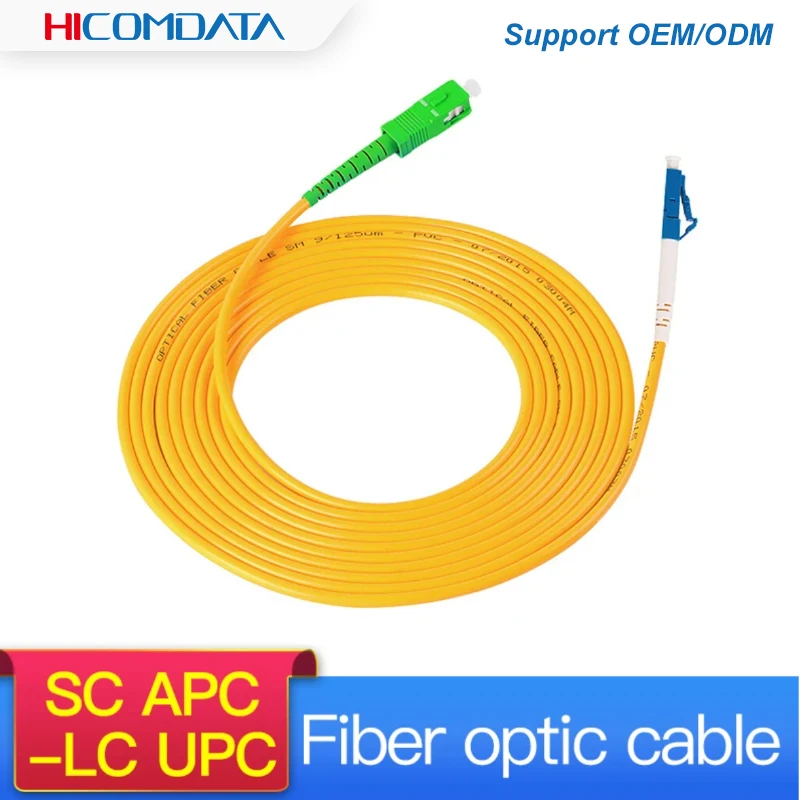 SC/APC-LC/UPC 3M Simplex Single Mode Fiber Optic Patch Cord SC-LC 2.0mm 3.0mm FTTH Fiber Patch Cable 1Ｍ 3M 5M 10M