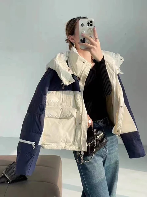 Winter Warm Patchwork Parkas Women Y2K Fashion Loose Hooded Crop Puffer Jacket Korean Streetwear Thick Zipper Fluffy Down Coats 3 Winter Warm Patchwork Parkas Women Y2K Fashion Loose Hooded Crop Puffer Jacket Korean – view 3
