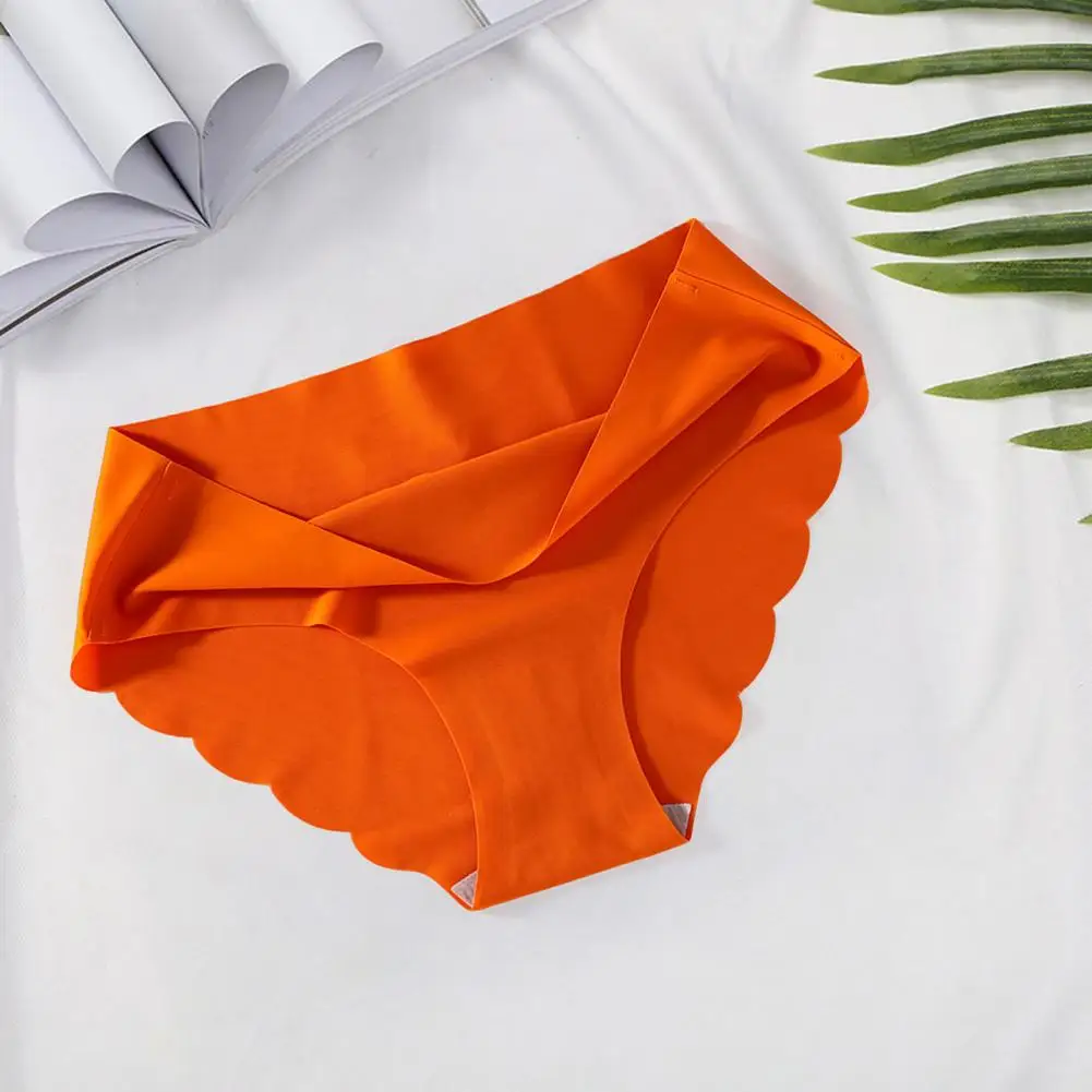 2 Pcs Women Panties Medium Low Waist Cotton Seamless Anti-septic Soft Thin Breathable Moisture-wicking Elastic Briefs Underpants