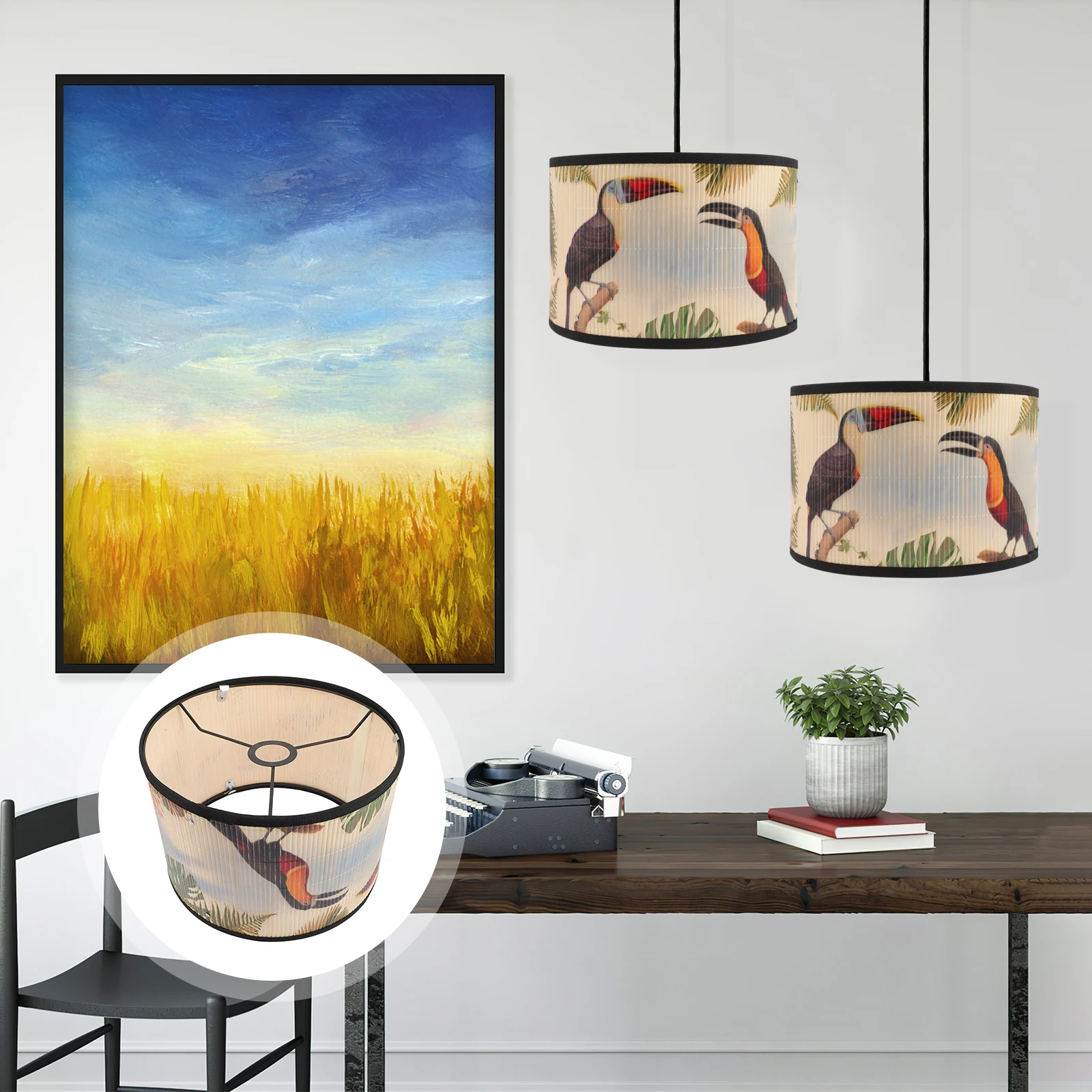

Bamboo Lampshade Light Shade Pendant Lamp Shade Retro Dustproof Durable Iron Soft Lamp Cover Ceiling Accessories