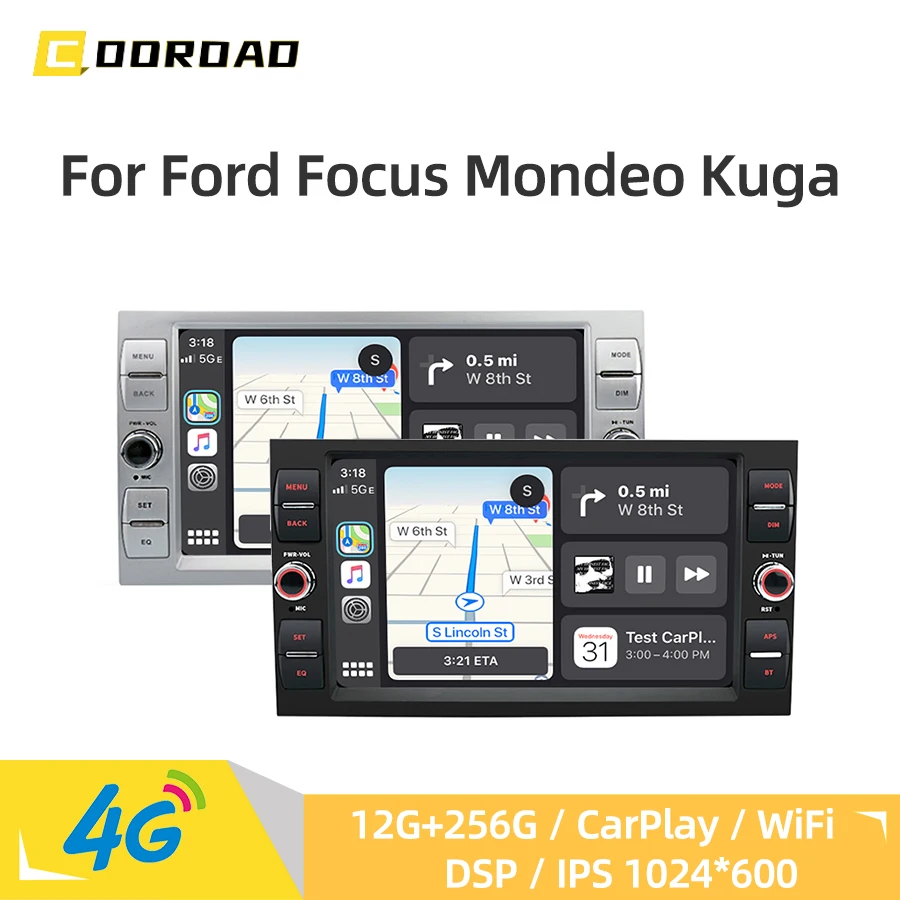 CarPlay Android 14.0 GPS Navigation 4G WiFi Bluetooth DSP RDS Car Radio For Ford Fusion  Focus Mondeo Kuga Car Multimedia Player