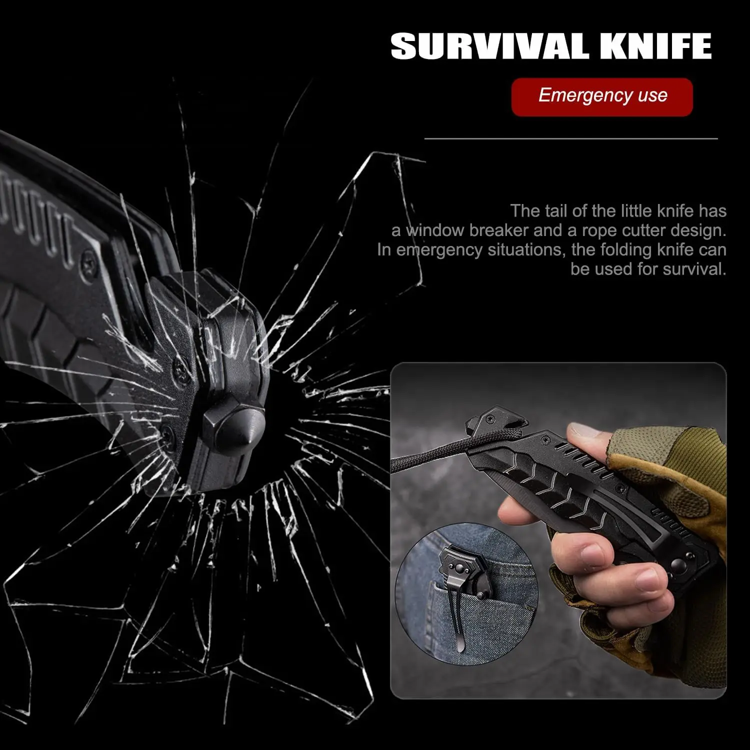 Multi functional outdoor camping knife portable tool with folding blade and sharp pocket tactical knife suitable for fishing image 3