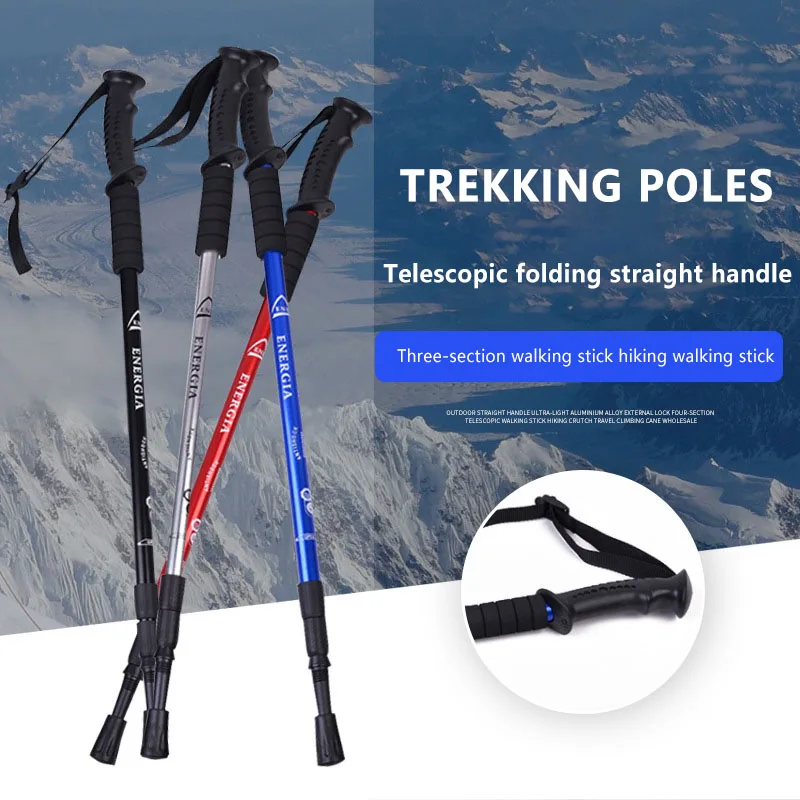 Anti Shock Trekking Pole Ultralight Walking Sticks Adjustable Hiking Canes Telescopic Crutch for Nordic Walking Sticks