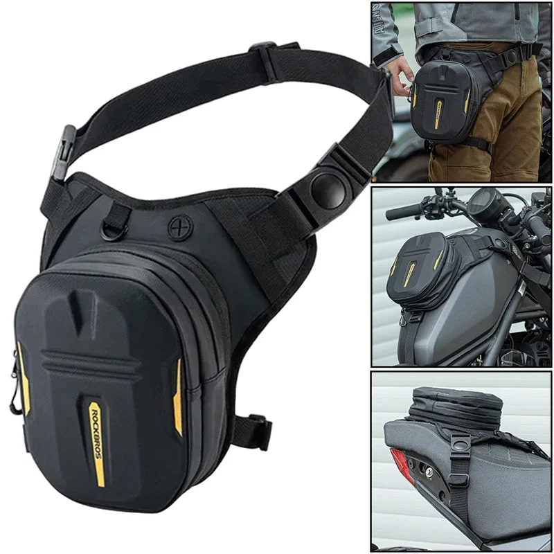 Motorcycle Waist Leg Bag Hard Case Motorbike Fuel Tank Bag Back Seat Bag Travel Cycling Outdoor Drop Leg Pack Belt Bum Men Bags