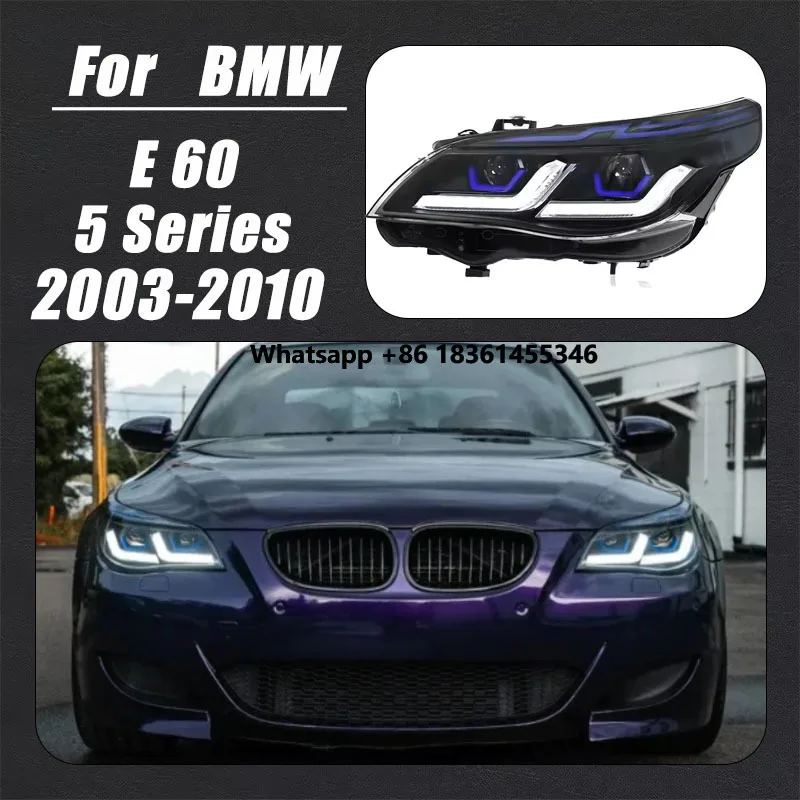 

for E60 2003-2010 5 Series 520i 525i 530i LED Auto Headlight Assembly Upgrade Double L Design Accessories LED Car Headlights