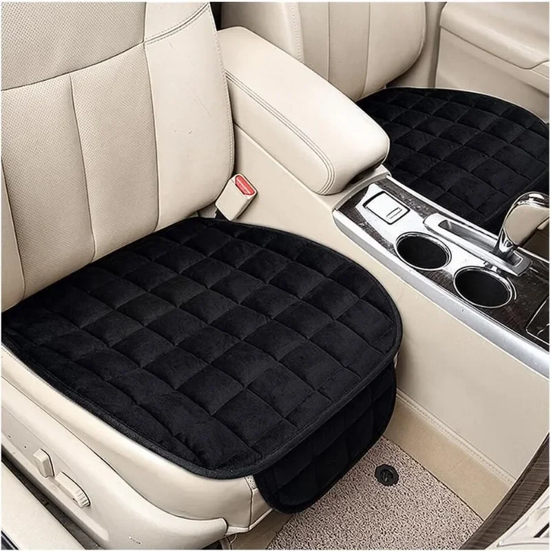 

Black Car Seat Cushion,Seat Pad with Non-Slip Rubber Bottom & Storage Pouch,Universal for Vehicle Truck Van SUV Office Chair