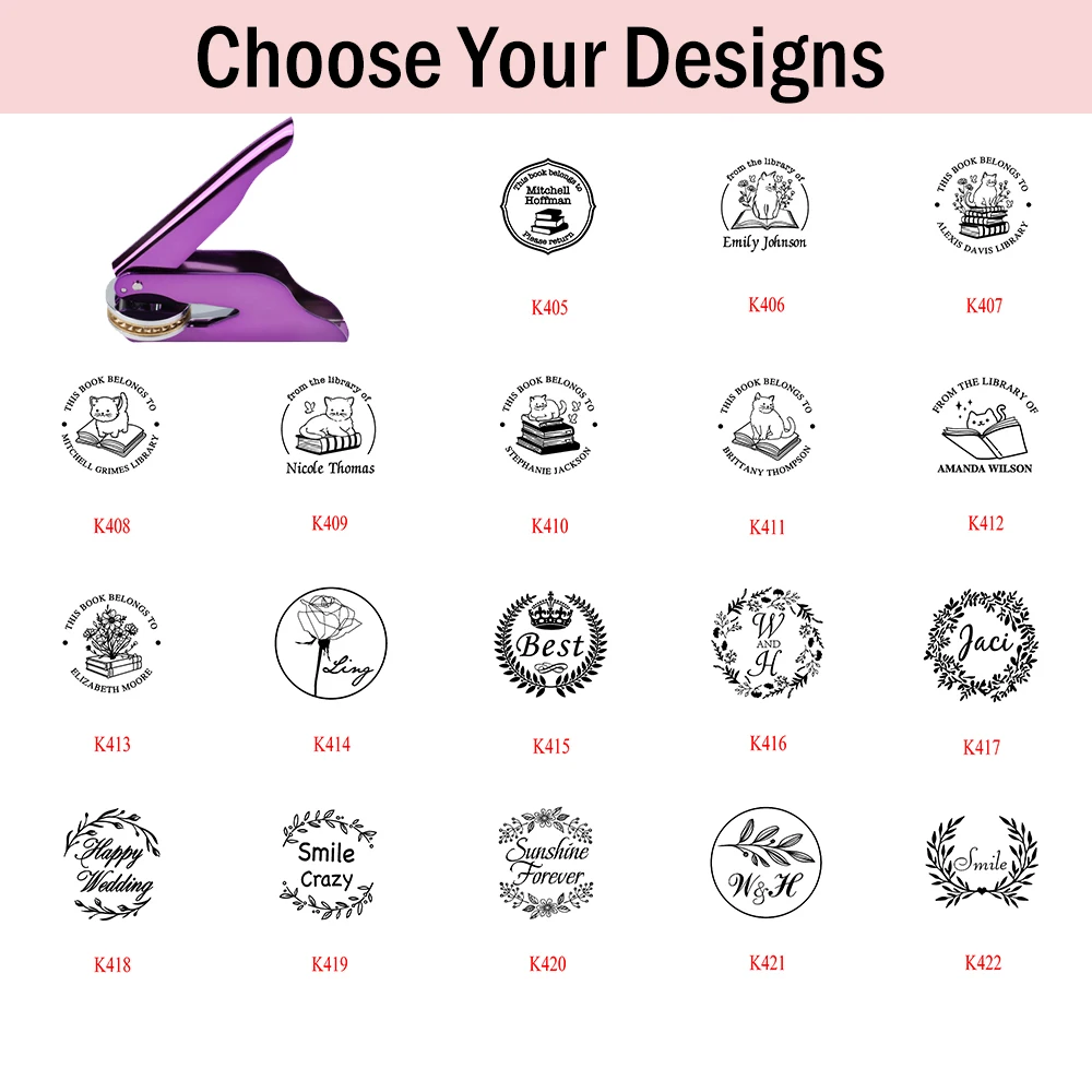 

Personalized Address Embosser Custom Logo Library Book Embossing Stamp Custom Initial Text Wedding Seal Embosser Handmade Craft