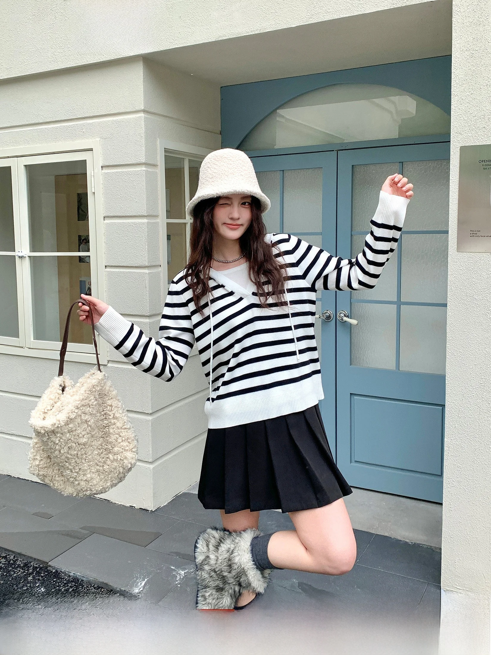 

Свободный женский свитер-худи в полоску с цветными блоками, вязаный, повседневный, осенний, модный, больших размеров, для ношения под одеждой, с длинным рукавом