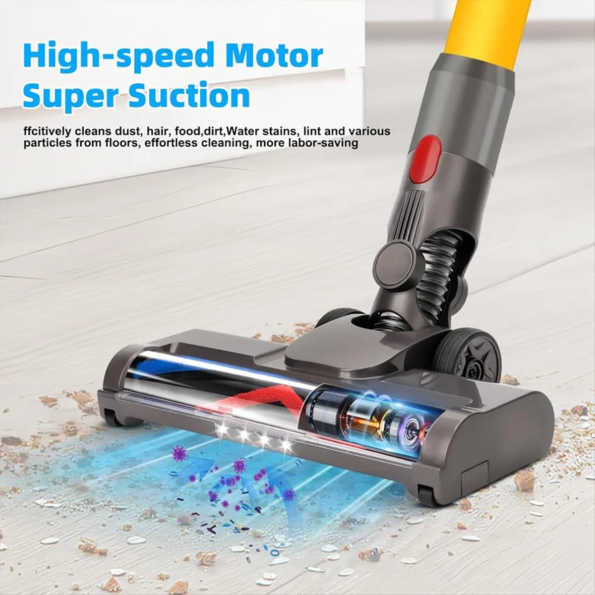●Brush for V15 V11 V10 V8 V7, Vacuum Cleaner Brushes with 4 LED Lights, Electric Turbo Brush Carpet and Hard Floors-A57M