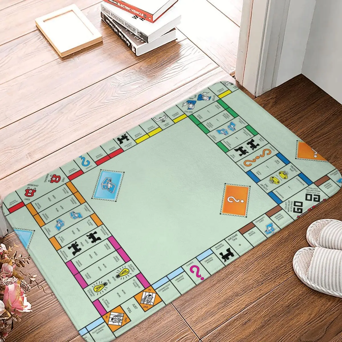 Board Game Board- Monopoly Anti-slip Doormat Floor Mat Sand Scraping Carpet Rug for Kitchen Entrance Home Bedroom Footpad Mats