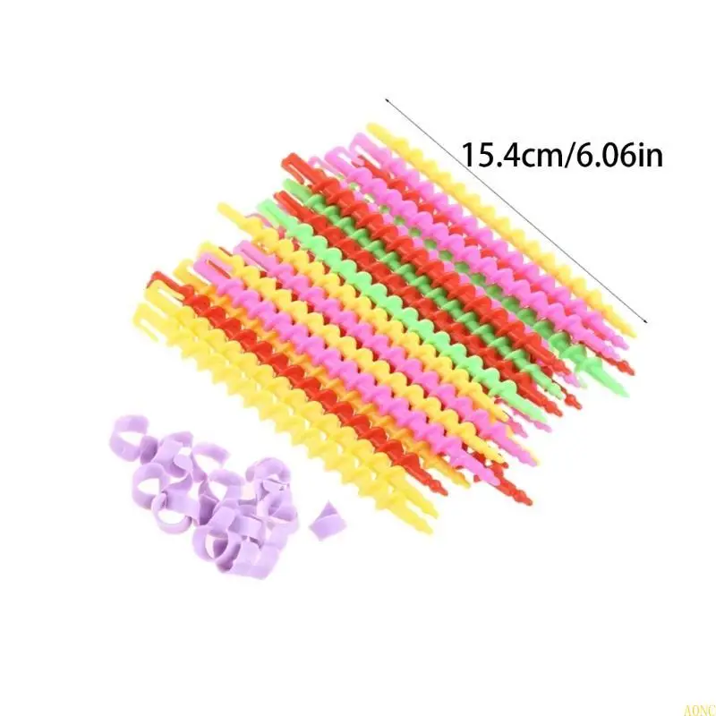 A0NC 1BAGロングプラスチックスタイリングバーバーサロンツールヘアドレッシングスパイラルヘアパームロッド