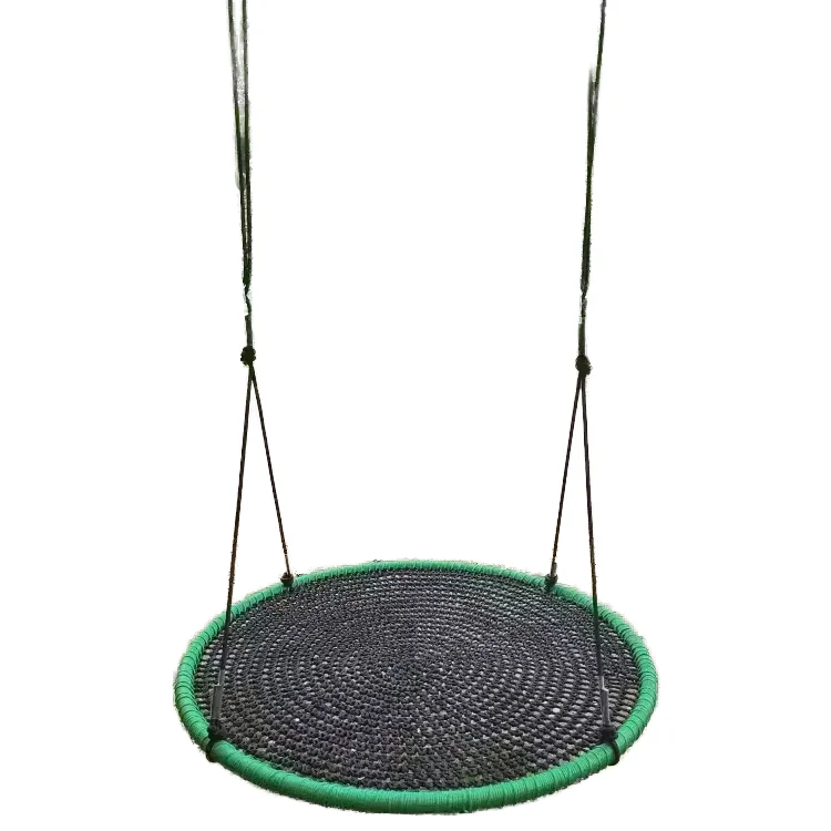 

900D Oxford Platform Swing for Kids Round Flying Swing with Hanging Ropes Straps Indoor/Outdoor Metal Tree Swing for Garden Use