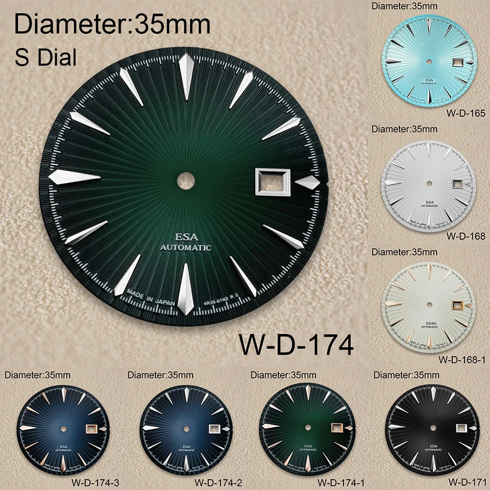 

35mm S Logo Cocktail Dial Fit NH35 Japanese Movement Red High-Quality Dial Watch Modification Accessories