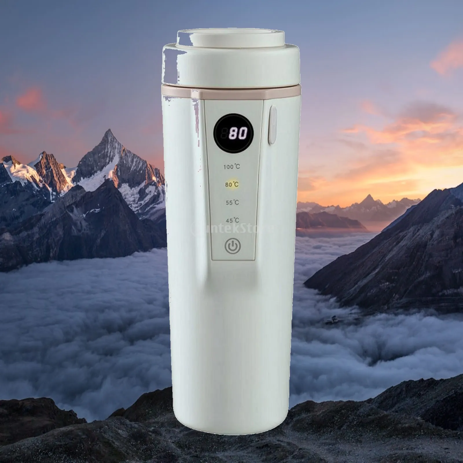 Portable Electric Kettle for Car 500ml Stainless Steel Heating Cup with USB Ports and Dry Boil Protection