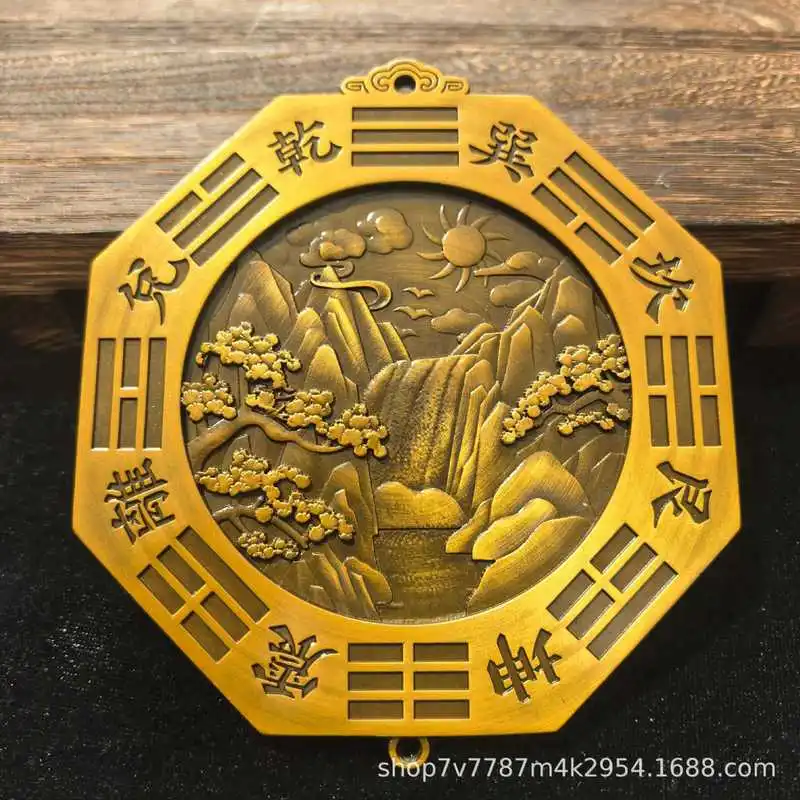 Brass craft in natural color, Bagua Shanhai Town home living room decorative ornament