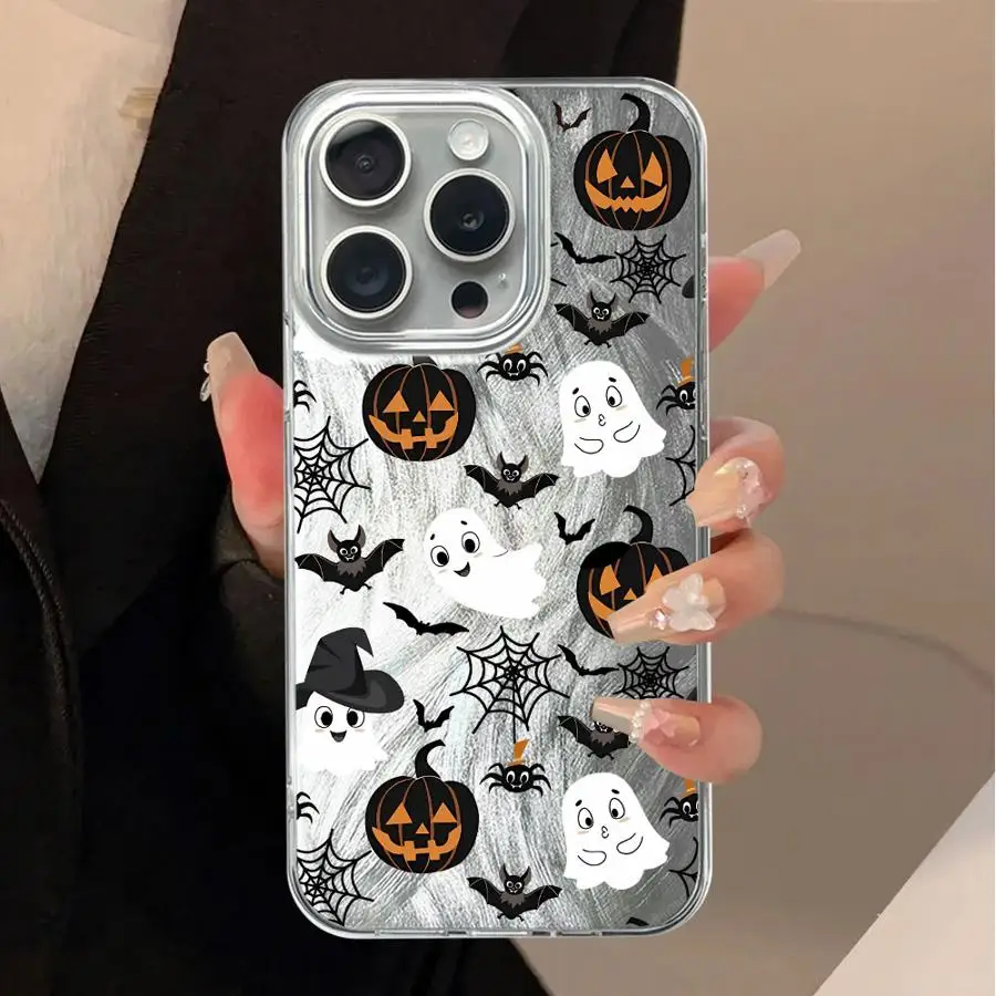 Halloween Bat Pumpkin Ghost Soft Cover Phone Case for Apple iPhone 17 Air 12 16 Pro Max 11 14 Plus 16e 15 14 13 Pro