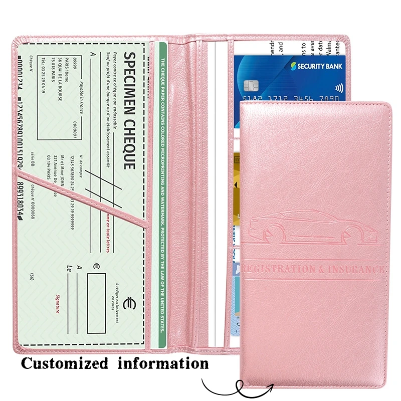 Women Men Card Holder Car Registration Insurance Holder Vehicle License Insurance Card Holder Wallet Vehicle Card Box Organizer