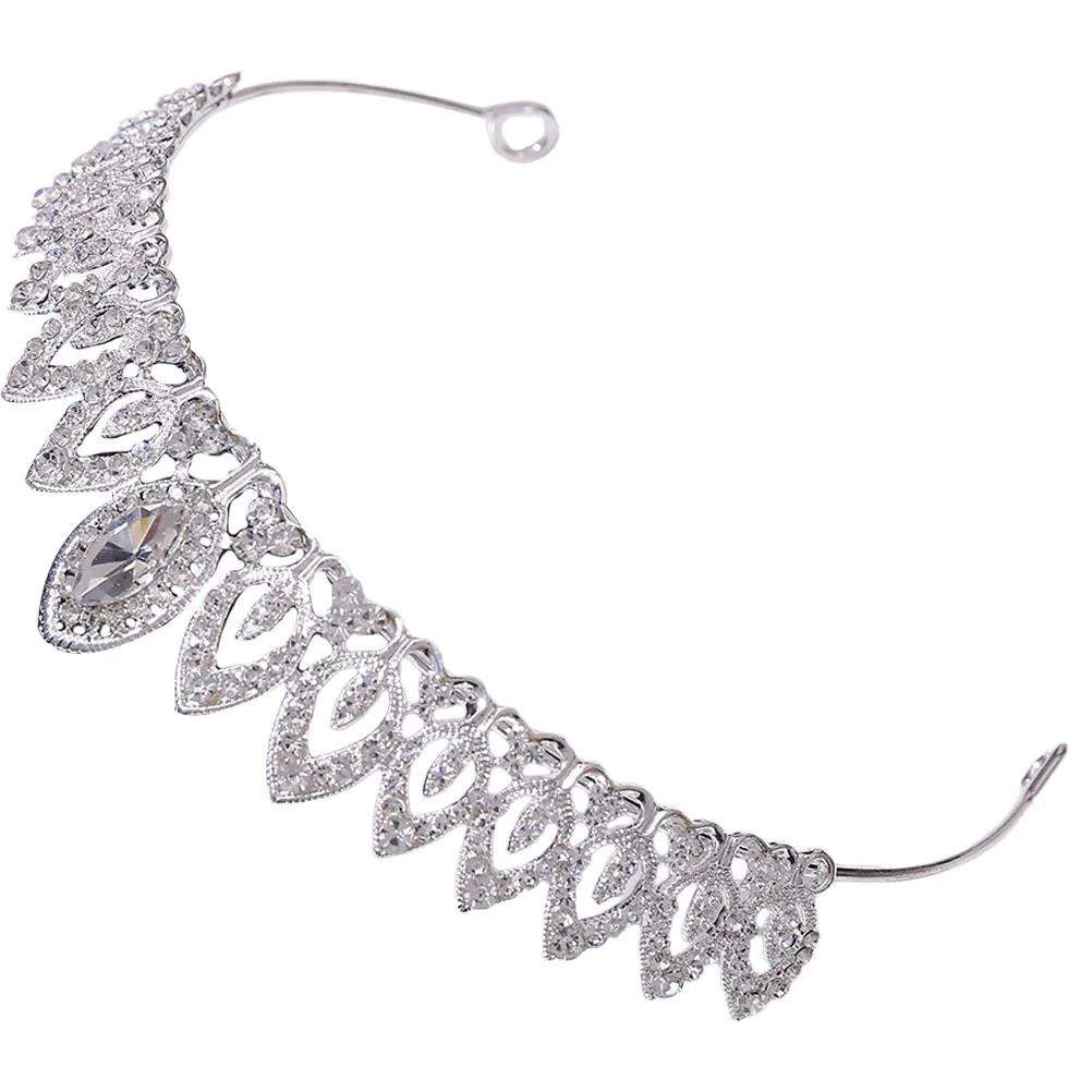 

Свадебная корона, свадебный головной убор со стразами, театрализованная тиара для невесты, женская сказочная корона, аксессуары на день рождения, подарок на девичник