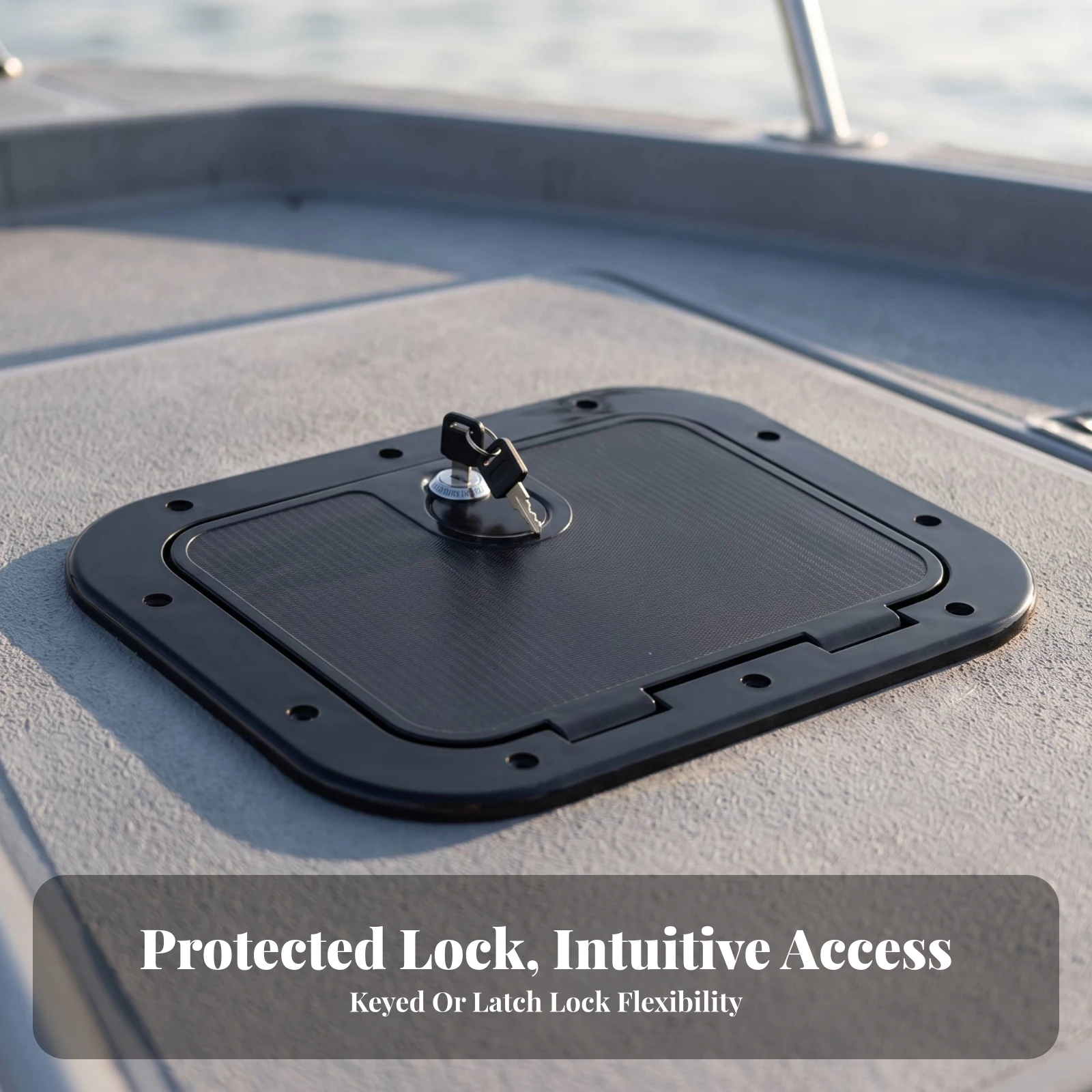 Boat Hatch Cover with Hinged Lid Reinforced Boat Deck Hatch Cover Molded Long-Lasting for Storage Compartment