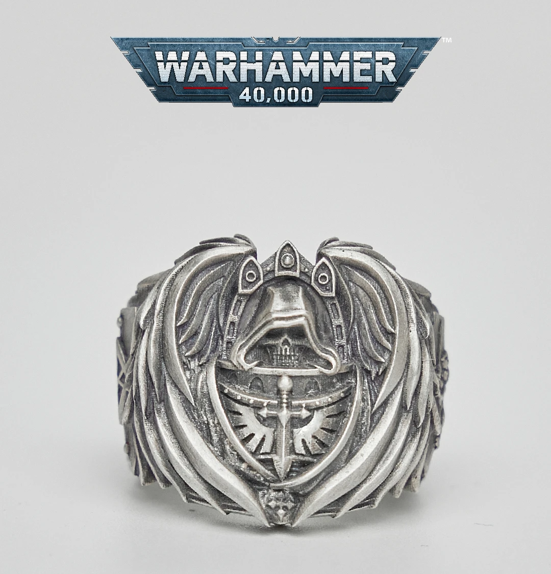 [Starforged Star Casting] Six Winged Knight's Seal Warhammer 40K Game Peripheral Products Dark Angel Silver Ring