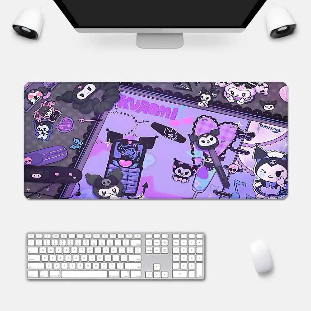 Sanrio Hello Kitty Kuromi Mousepad HD Printing Computer Gamers Locking Edge Non-slip Mouse Pad XXL90x40cm Keyboard PC Desk Pad