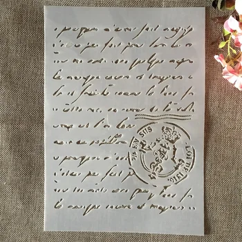 A4 29cm posta metni ile damga DIY katmanlama şablonlar boyama karalama defteri boyama kabartma albümü dekoratif şablon