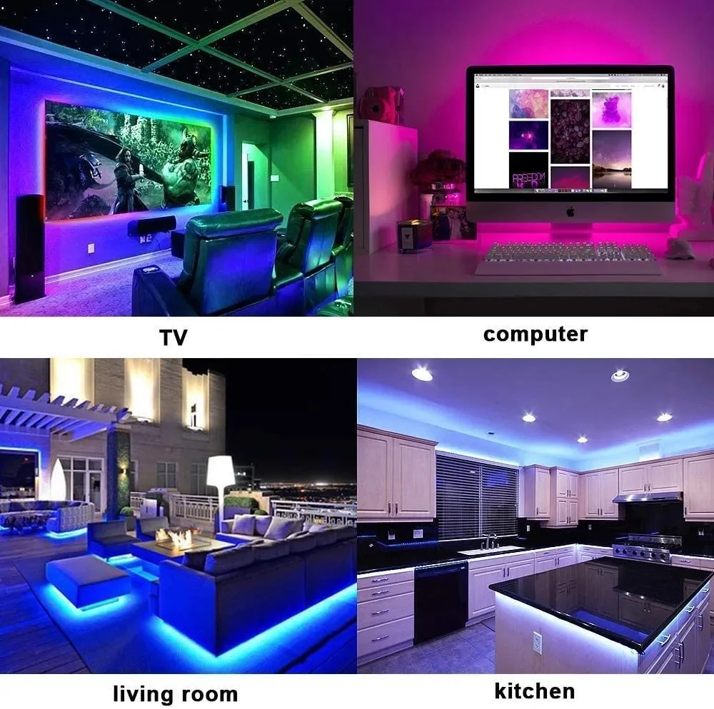 TV Decoration LED Light Strip SMD2835 1M/2M/3M/4M/5M 24-Key Remote Control For TV Background Game Room Christmas Party Decor