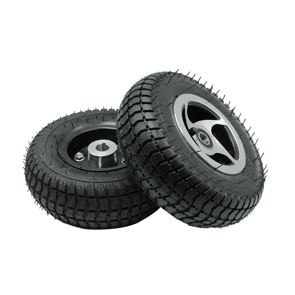 9 Inch Inflation Wheel 9x3.50-4 Tire Inner Tube With Alloy Hub For Mini ATV Quad Go Kart Electric Gas Scooter Trolley Lawnmower