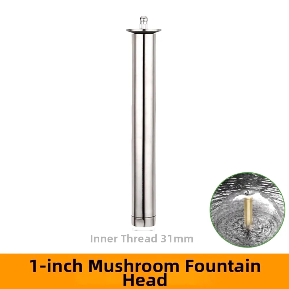 Stainless Steel Mushroom Fountain Nozzle for Outdoor For Garden Lawn Irrigation 4 inch 6 inch 1 inch Threaded Type