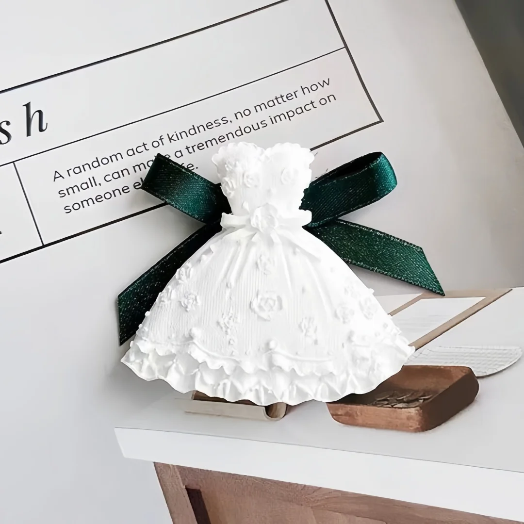 Princess Dress Aromatherapy Plaster Silicone Molds DIY Cute Dress Scented Candle Decoration Mould Handmade Gypsum Mold