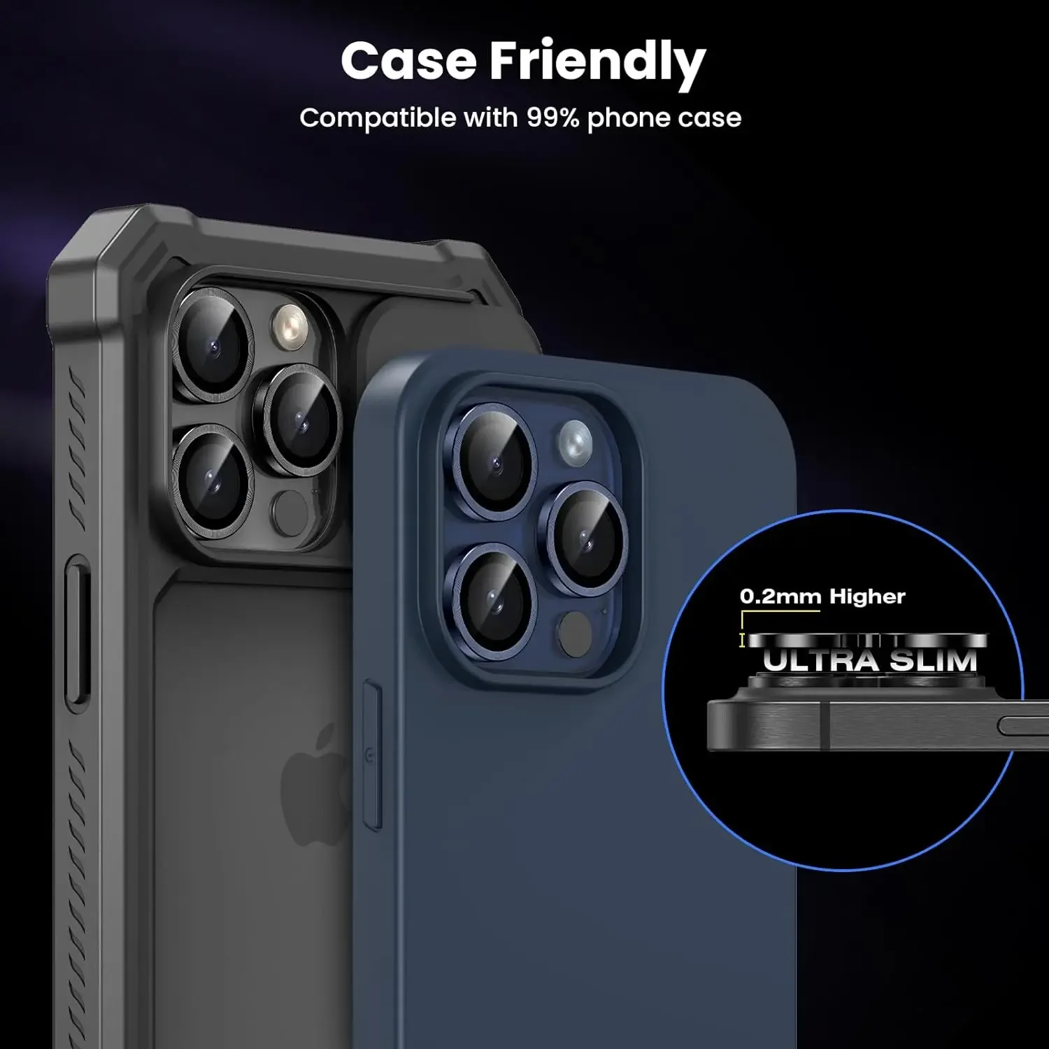 2-3Pcs Metal Tempered Glass Camera Lens Protector Cover For IPhone 15 16Pro Max 15 16 Plus Protection Phone Accessories