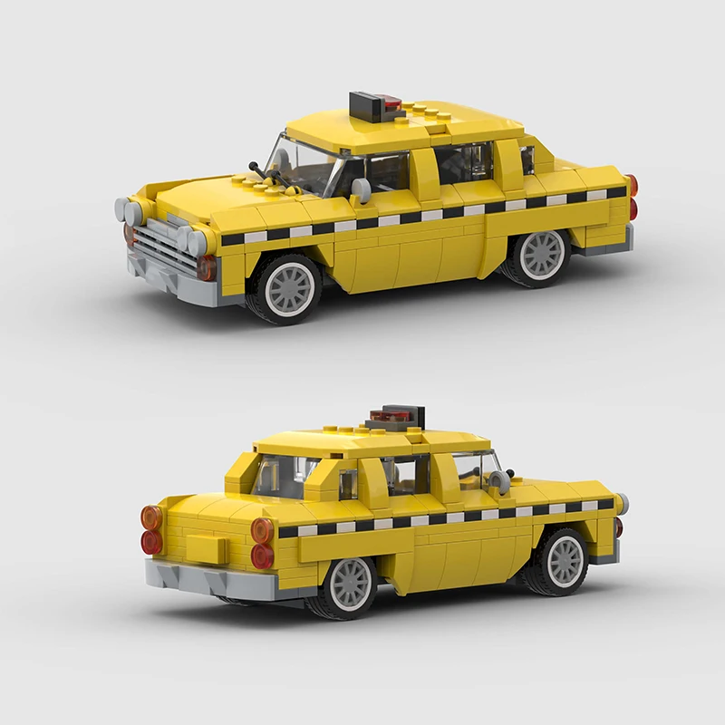 Ville Taxi véhicule voiture de Sport cabine jaune MOC blocs de construction briques supercar course route bricolage jouets éducatifs enfants