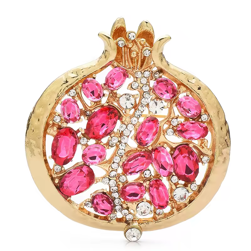 Wuli&baby Red Crystal Pomegranate Plant Brooch Pins For Women Summer Jewelry Gift Bag Suit Accessory - Image 9