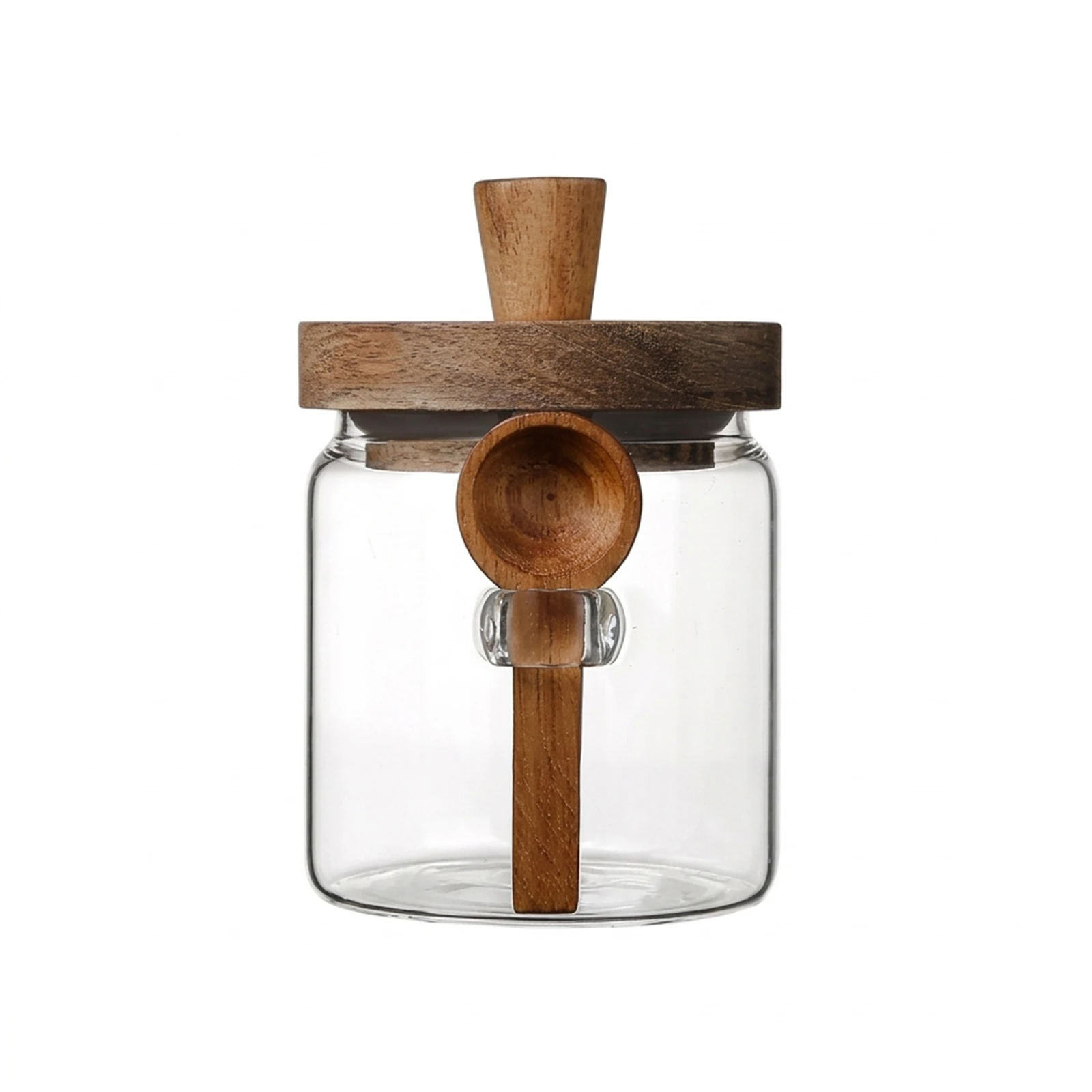 Airtight Storage Canister High-Borosilicate Glass Coffee Bean Jar for Kitchen Pantry Microwave Safe Food Container with Spoon