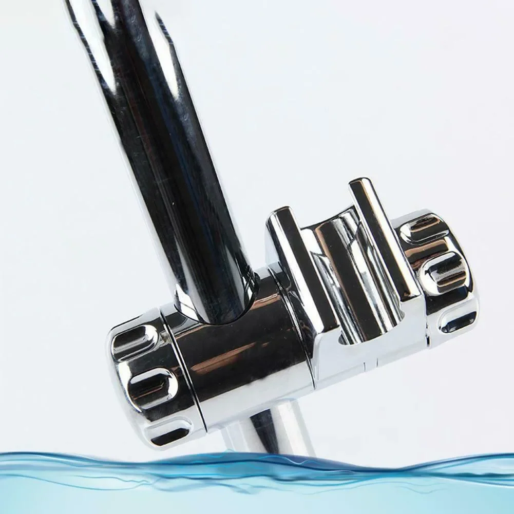 1PC Chrome Shower Rail Head Slider Holders Adjustable 22-25mm Bracket For Slide Bar Adjustable Chrome Plated Bathroom Pipe New
