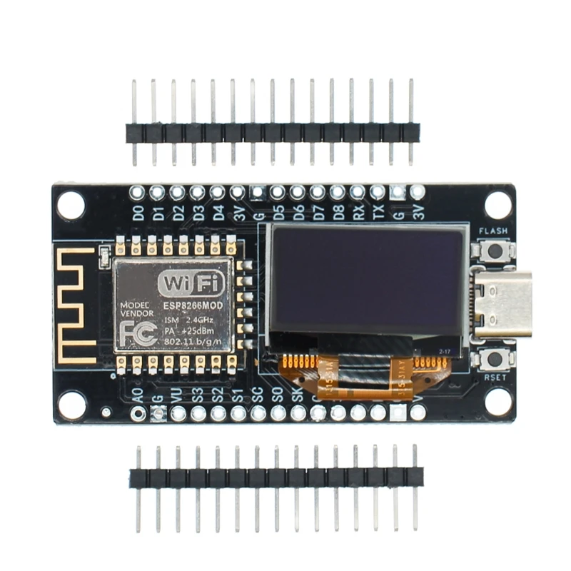 NodeMCU ESP8266 Development Board With 0.96 Inch OLED Display CH340G ESP-12F WiFi Module TYPE-C USB For Arduino/Micropython