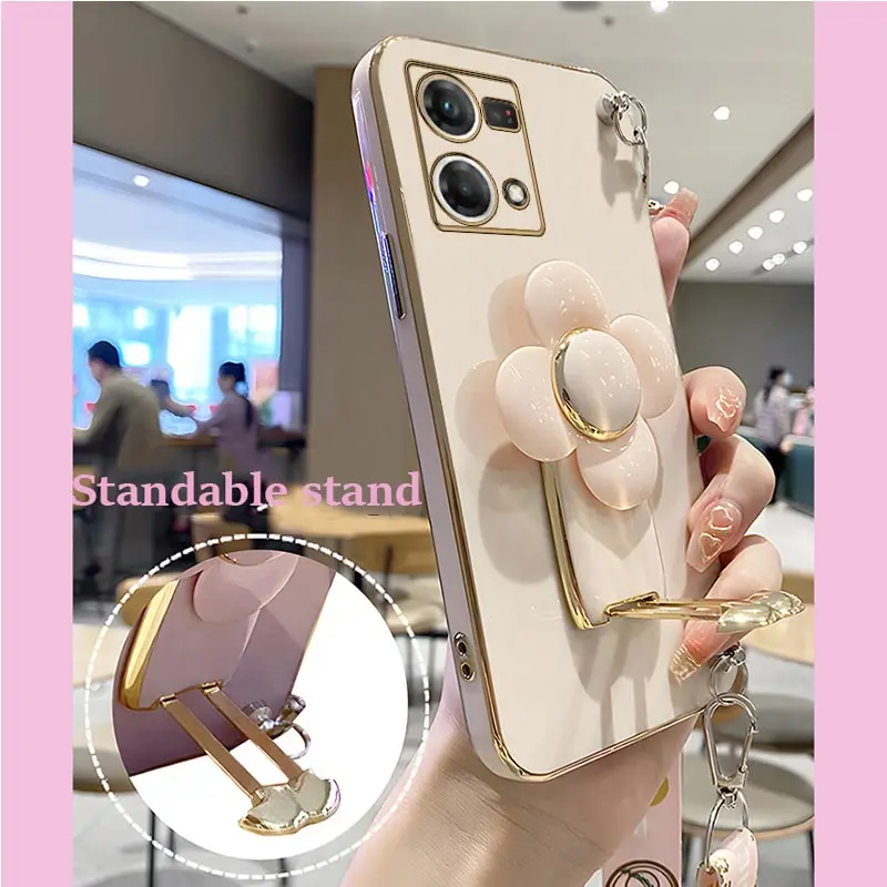 Rotating Windmill Holder Lanyard Strap Case For Oppo Reno 8 Reno 7 8 9 Pro Plus 8T 4G 5G 5F 2Z 2F 3 5 6 6Z 4G 5G Cover