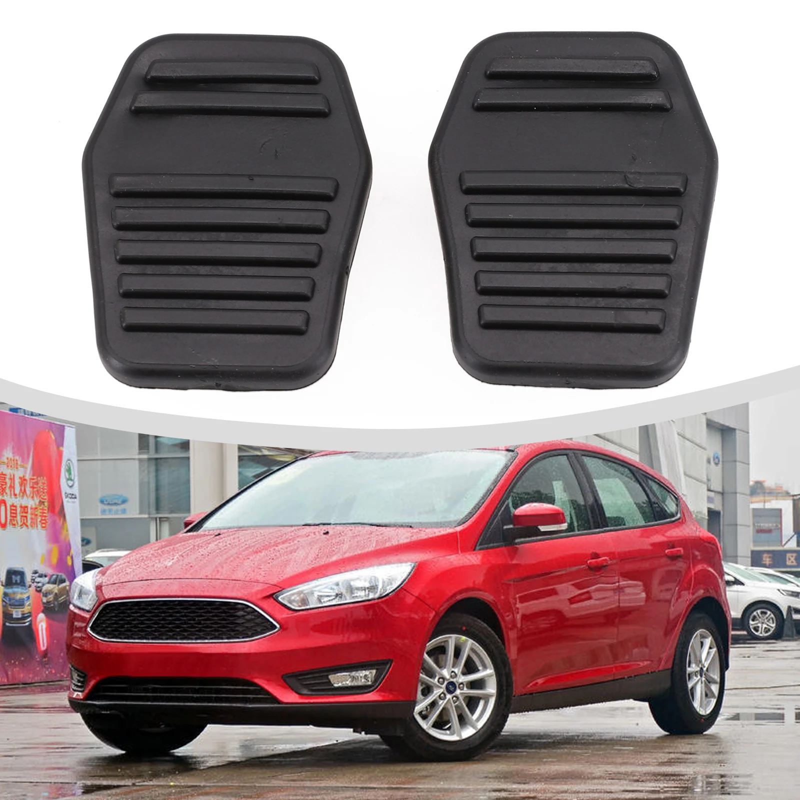 

2Pcs Car Brake Clutch Pedal Pad Rubber Cover For Ford Transit-MK6 MK7 2000 - 2004​​ Focus 1998 - 2005 Fiesta 2001 - 2008 6789917