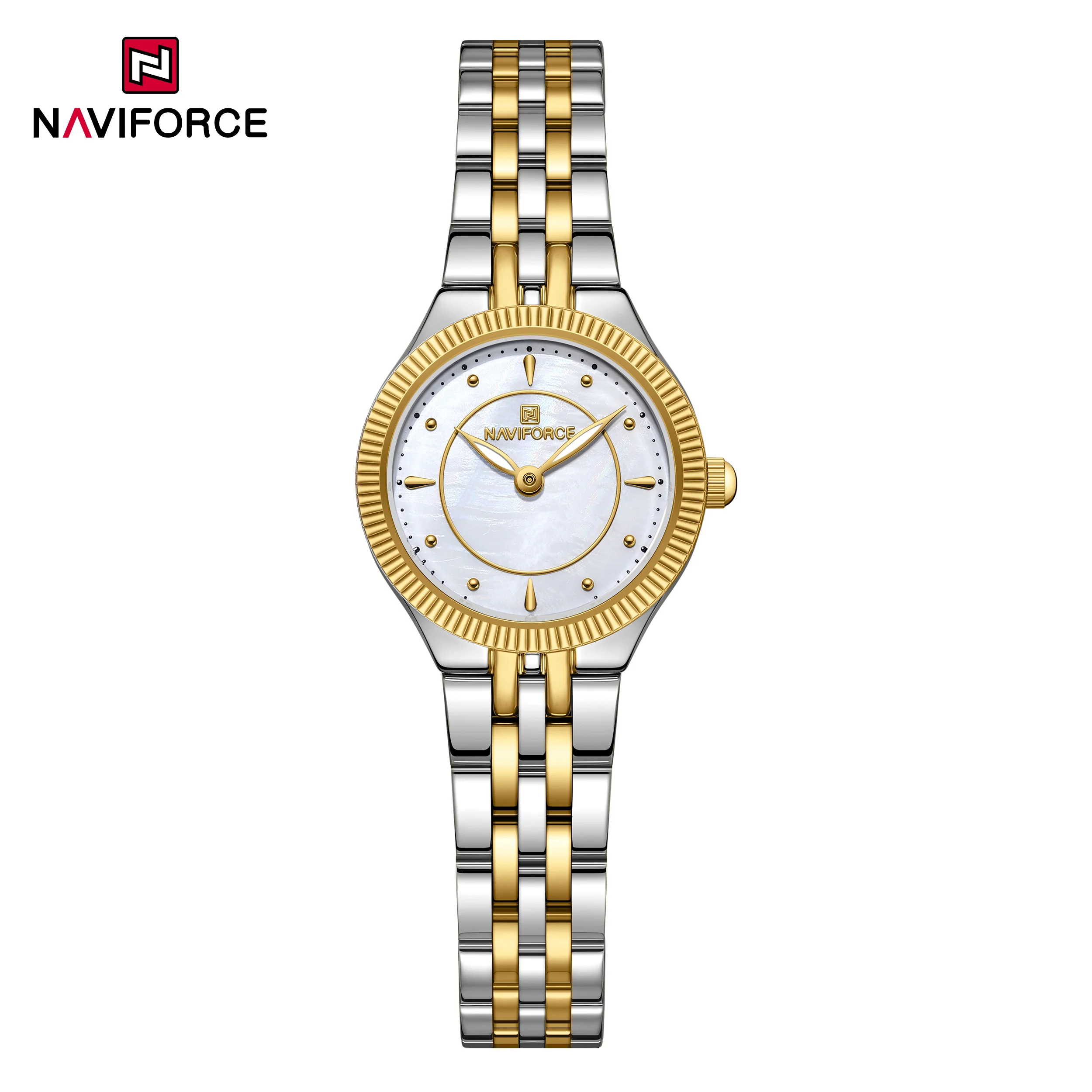 NAVIFORCE Brand Luxury Women's Watch Fashion Rhinestones Stainless Steel Quartz Watch Simple Elegant Ladies Watch Reloj Mujer
