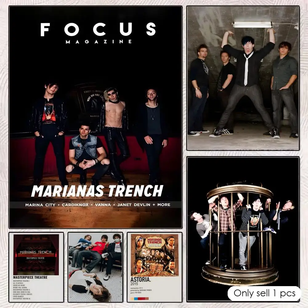 Pop Rock Marianas Trench The Band Poster HD art sticky wall waterproof home living room bedroom bar aesthetic decoration