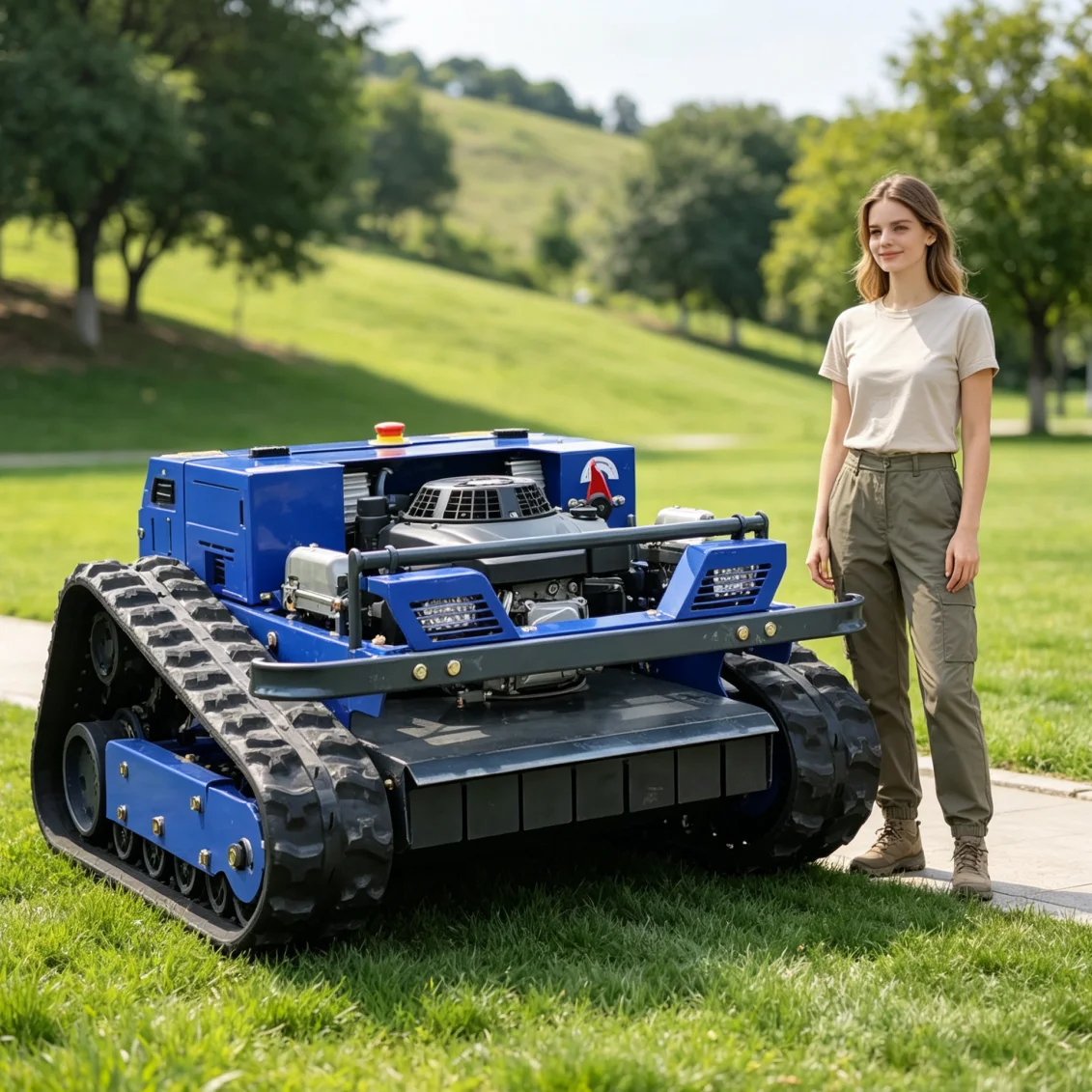 Customized Heavy‑Duty Crawler Lawn Mower Petrol Remote‑Controlled Flail Hammer Self‑Propelled High Grass Mower