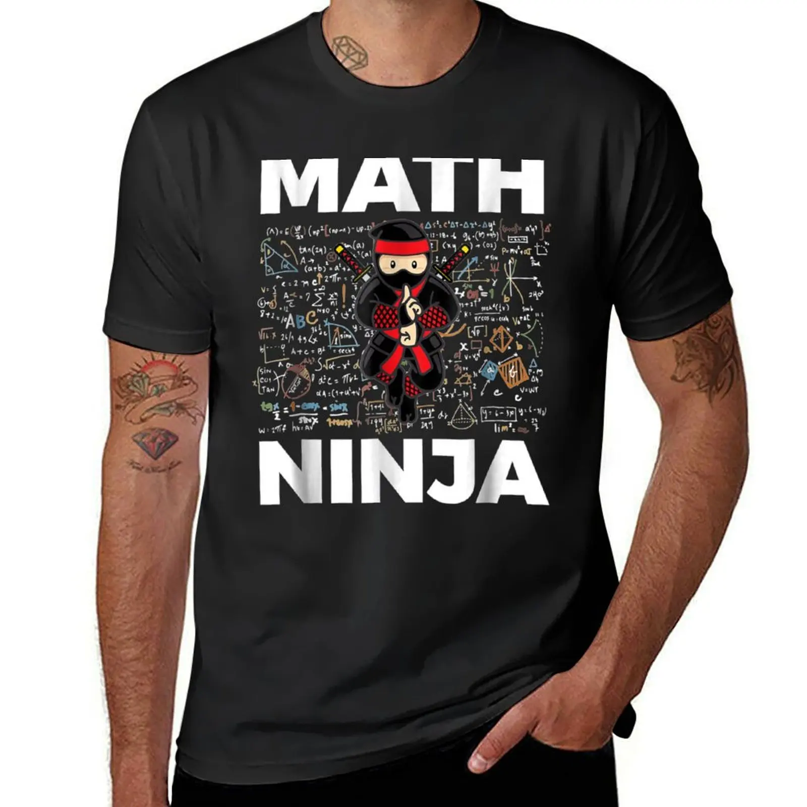 Funny Math Ninja For Mathematics Teacher Student T-Shirt Blouse customizeds heavyweights slim fit t shirts for men