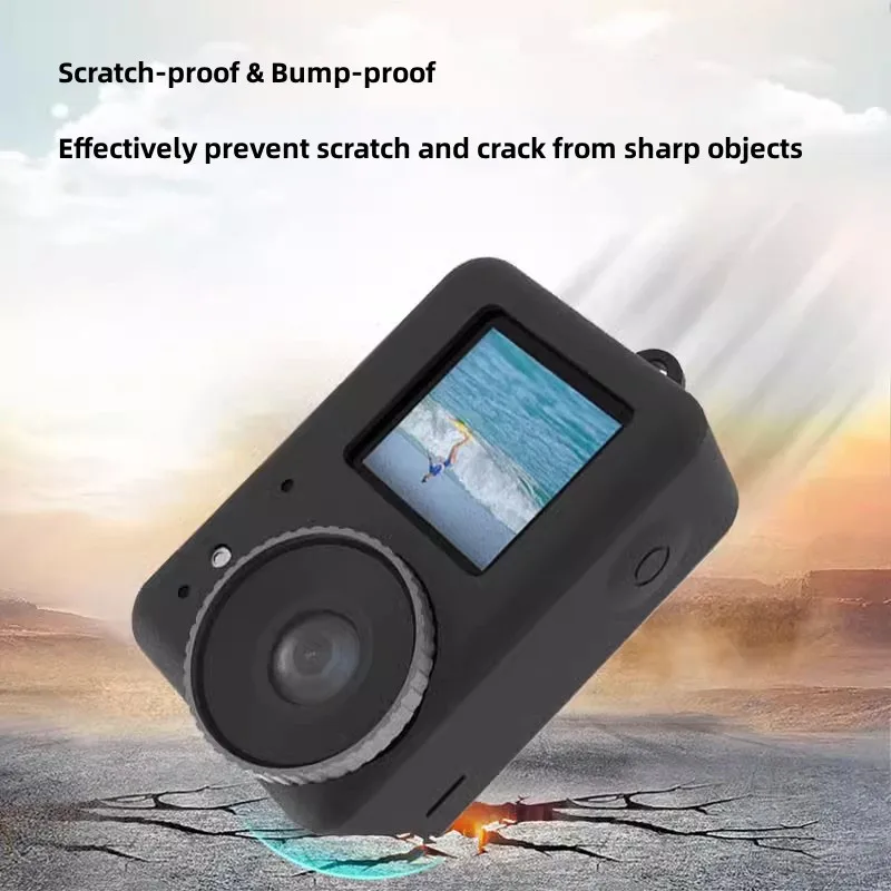 2in1 Silicone Case Protection Cover Scratch-proof Bump-proof For DJI OSMO Action 3 /Action 4 Sports Camera Accessories