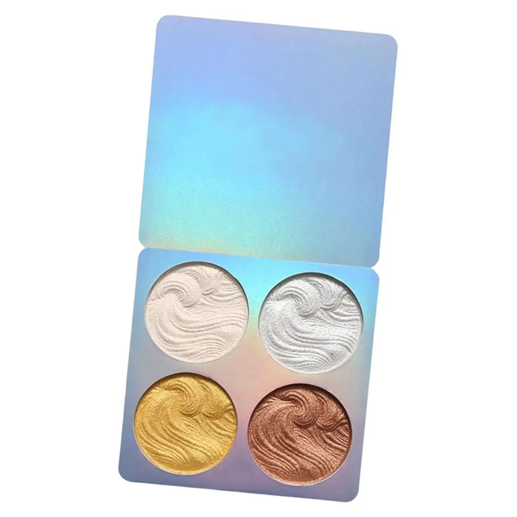 Shimmering Highlighter Powder Palette Four Colors Face Makeup Glow Contour Cheekbone Blush for Cosmetic Lovers