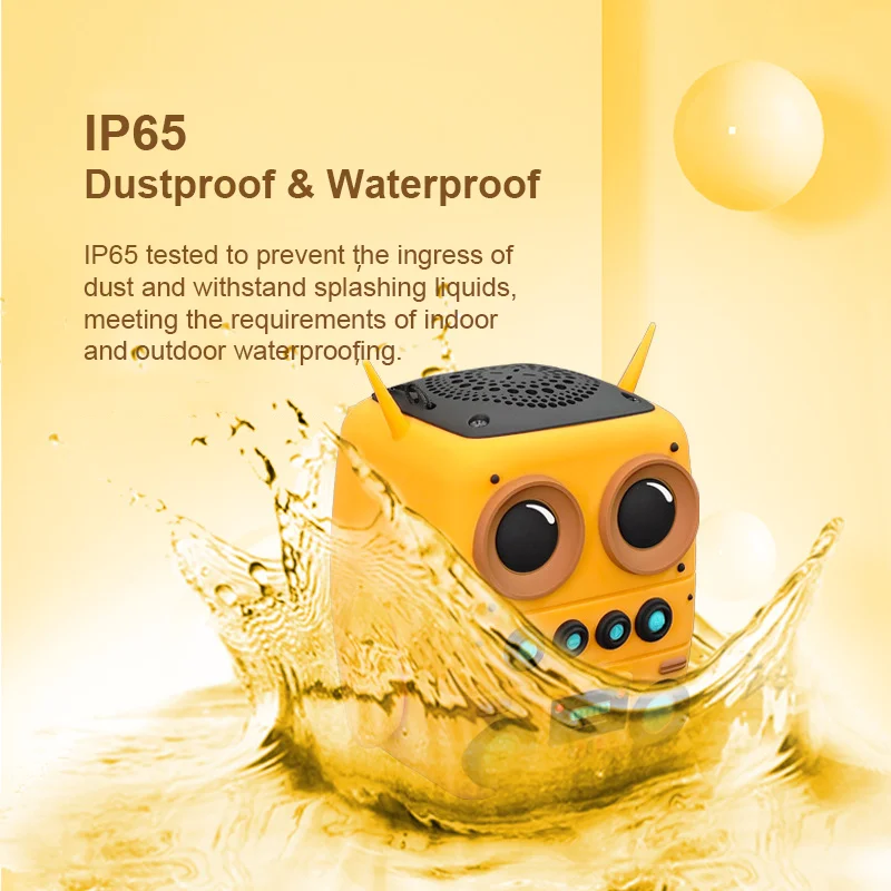 2024 New Cute Cartoon Robot Speaker Outdoor IP65 Waterproof Portable Subwoofer Bluetooth Audio Companion Sound Box Girl Gift