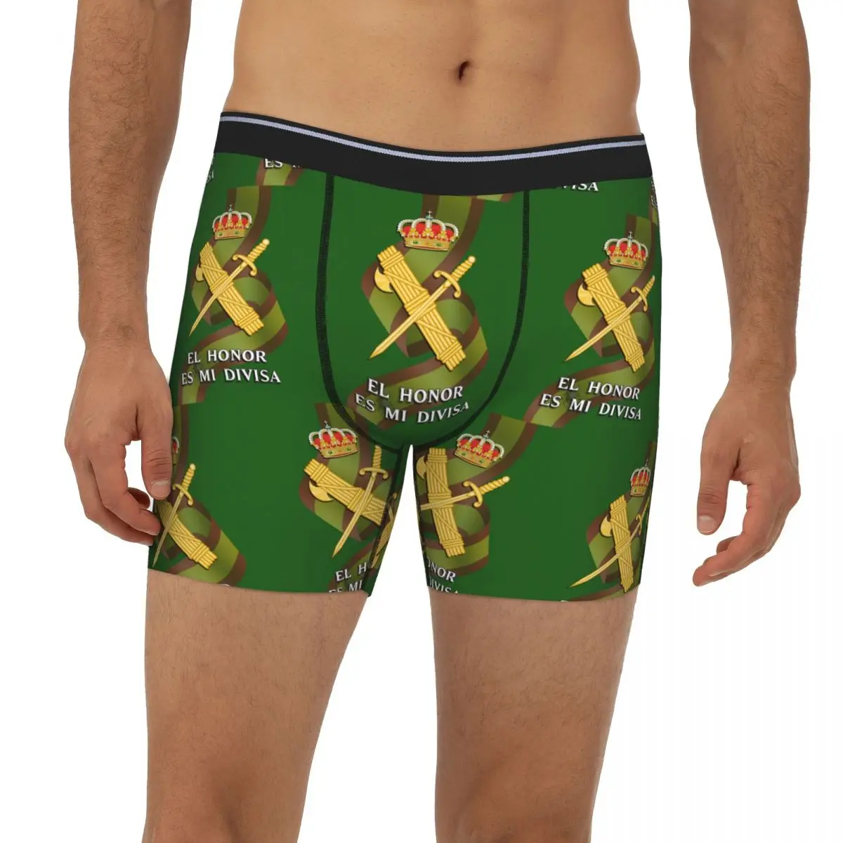 

Длинные трусы-боксеры с флагом Испании, испанской гвардии, короткие мужские трусы, мягкое нижнее белье для мужчин, подарки бойфренду